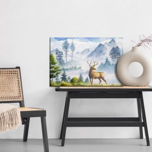 Peinture sur toile Paysage De Montagne Avec Cerf – Image 6