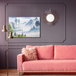 Peinture sur toile Paysage De Montagne Aquarelle – Image 4