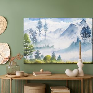Peinture sur toile Paysage De Montagne Aquarelle – Image 5