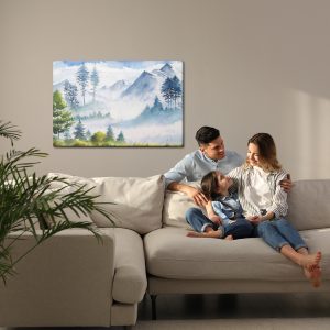 Peinture sur toile Paysage De Montagne Aquarelle – Image 7
