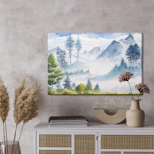 Peinture sur toile Paysage De Montagne Aquarelle – Image 3