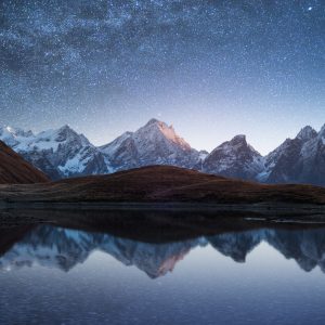 Peinture sur toile Paysage De Montagne La Nuit – Image 1