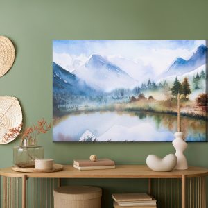 Peinture sur toile Paysage De Montagne Peint À L'aquarelle – Image 5