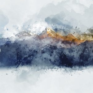 Peinture sur toile Chaînes De Montagnes Sous Une Forme Abstraite – Image 1