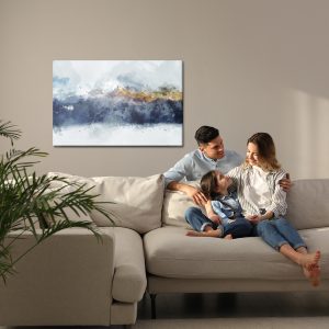 Peinture sur toile Chaînes De Montagnes Sous Une Forme Abstraite – Image 7