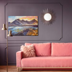 Peinture sur toile Paysage De Montagne Peint – Image 4