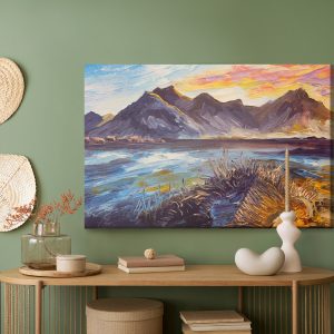 Peinture sur toile Paysage De Montagne Peint – Image 5