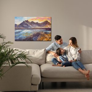 Peinture sur toile Paysage De Montagne Peint – Image 7