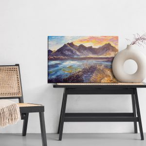 Peinture sur toile Paysage De Montagne Peint – Image 6