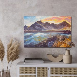 Peinture sur toile Paysage De Montagne Peint – Image 3