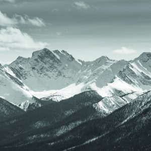 Peinture sur toile Paysage De Montagne Noir Et Blanc – Image 1