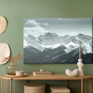 Peinture sur toile Paysage De Montagne Noir Et Blanc – Image 5