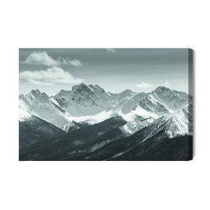 Peinture sur toile Paysage De Montagne Noir Et Blanc – Image 2