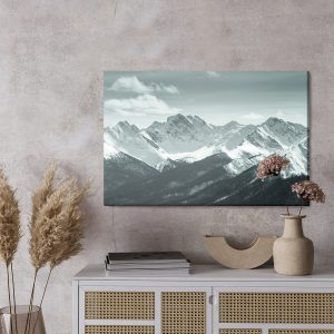 Peinture sur toile Paysage De Montagne Noir Et Blanc – Image 3