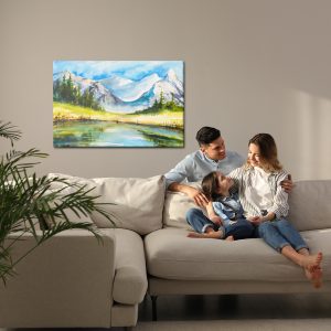 Peinture sur toile Paysage De Montagne Peint À L'aquarelle – Image 7