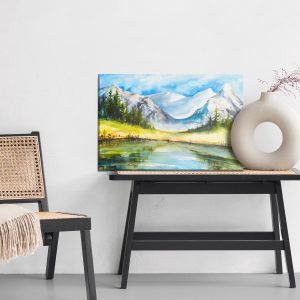 Peinture sur toile Paysage De Montagne Peint À L'aquarelle – Image 6