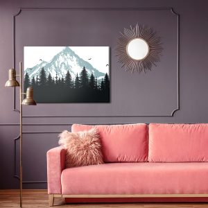 Peinture sur toile Forêt Au Pied Des Montagnes – Image 4