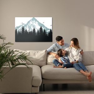 Peinture sur toile Forêt Au Pied Des Montagnes – Image 7