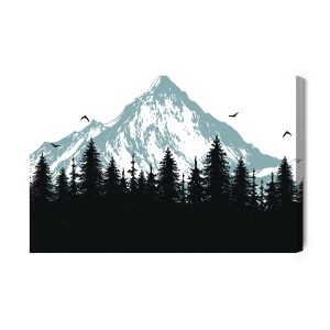 Peinture sur toile Forêt Au Pied Des Montagnes – Image 2