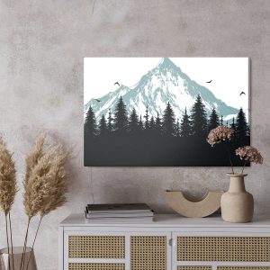 Peinture sur toile Forêt Au Pied Des Montagnes – Image 3