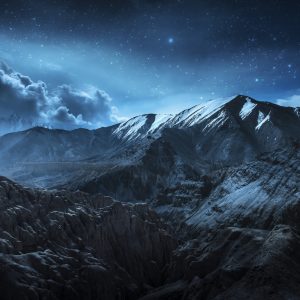 Peinture sur toile Paysage De Montagne Pittoresque La Nuit – Image 1