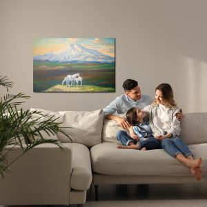 Peinture sur toile Chevaux Sur Fond De Montagnes – Image 7