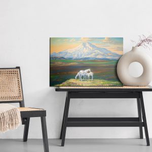 Peinture sur toile Chevaux Sur Fond De Montagnes – Image 6