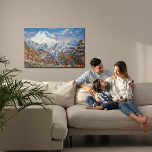 Peinture sur toile Paysage De Montagne D'automne Peint – Image 7