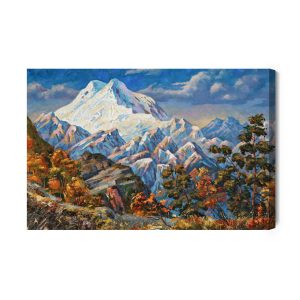Peinture sur toile Paysage De Montagne D'automne Peint – Image 2