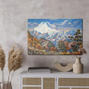 Peinture sur toile Paysage De Montagne D'automne Peint – Image 3