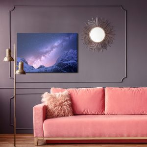 Peinture sur toile Voie Lactée Au-Dessus Des Montagnes Enneigées – Image 4
