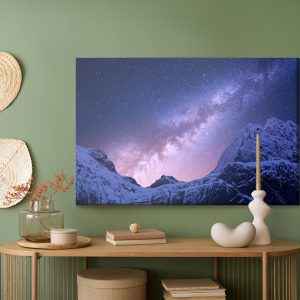 Peinture sur toile Voie Lactée Au-Dessus Des Montagnes Enneigées – Image 5