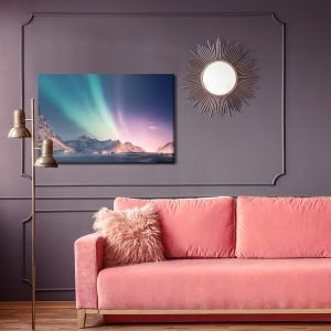 Peinture sur toile Aurores Boréales Dans Les Montagnes – Image 4