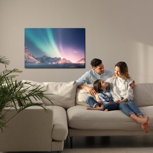 Peinture sur toile Aurores Boréales Dans Les Montagnes – Image 7