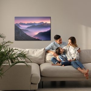 Peinture sur toile Montagnes Dans Le Brouillard Le Soir – Image 7