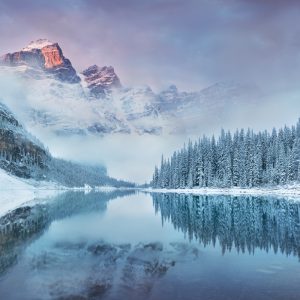 Peinture sur toile Paysage De Montagne D'hiver 3D – Image 1
