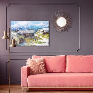 Peinture sur toile Vieilles Cabanes Dans Les Montagnes – Image 4