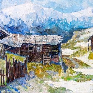 Peinture sur toile Vieilles Cabanes Dans Les Montagnes – Image 1