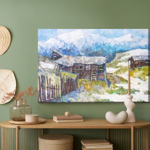 Peinture sur toile Vieilles Cabanes Dans Les Montagnes – Image 5