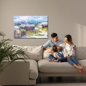 Peinture sur toile Vieilles Cabanes Dans Les Montagnes – Image 7