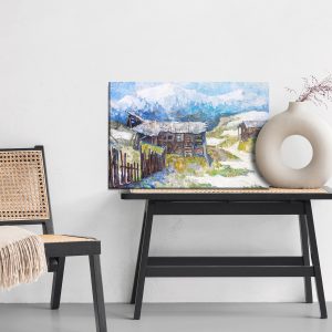 Peinture sur toile Vieilles Cabanes Dans Les Montagnes – Image 6
