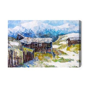 Peinture sur toile Vieilles Cabanes Dans Les Montagnes – Image 2