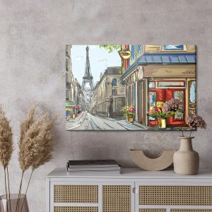 Peinture sur toile Les Rues De Paris Comme Une Bande Dessinée – Image 3