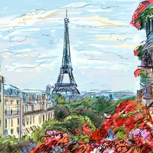 Peinture sur toile Paris Dessiné – Image 1