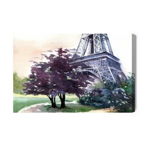Peinture sur toile Tour Eiffel Peinte À L'aquarelle – Image 2