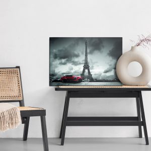 Peinture sur toile Vieille Voiture Dans Le Contexte De La Tour Eiffel – Image 6