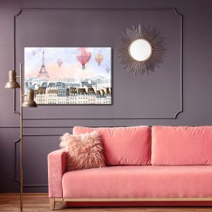 Peinture sur toile Montgolfières Survolant Paris – Image 4
