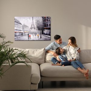 Peinture sur toile Les Gens Admirant La Tour Eiffel – Image 7