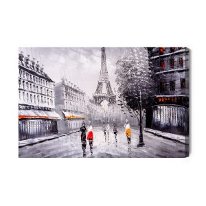 Peinture sur toile Les Gens Admirant La Tour Eiffel – Image 2