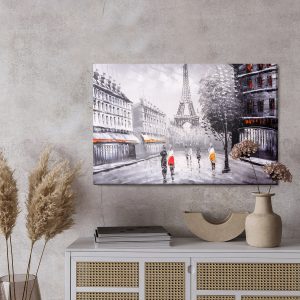 Peinture sur toile Les Gens Admirant La Tour Eiffel – Image 3